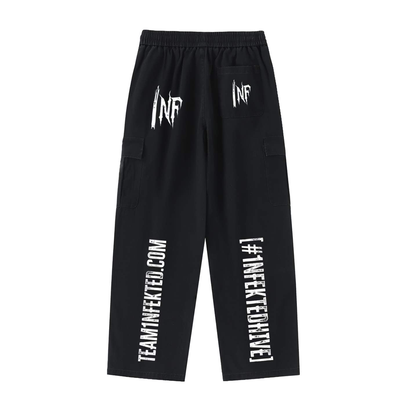 Drawstring Waist Straight-Leg Cargo Pants