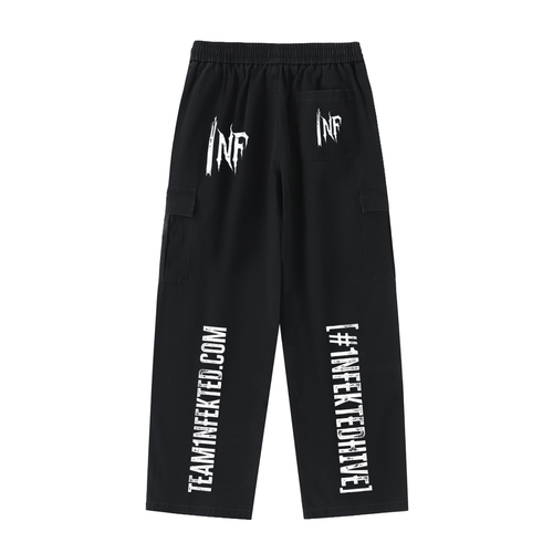 Drawstring Waist Straight-Leg Cargo Pants