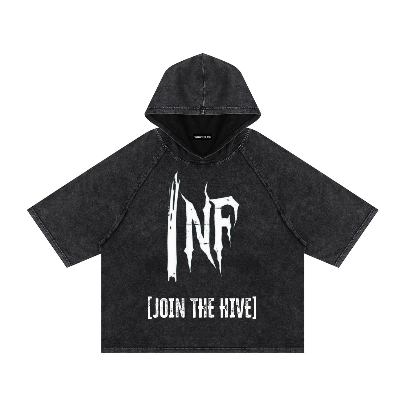 Snow Washed Hooded Boxy T-Shirt