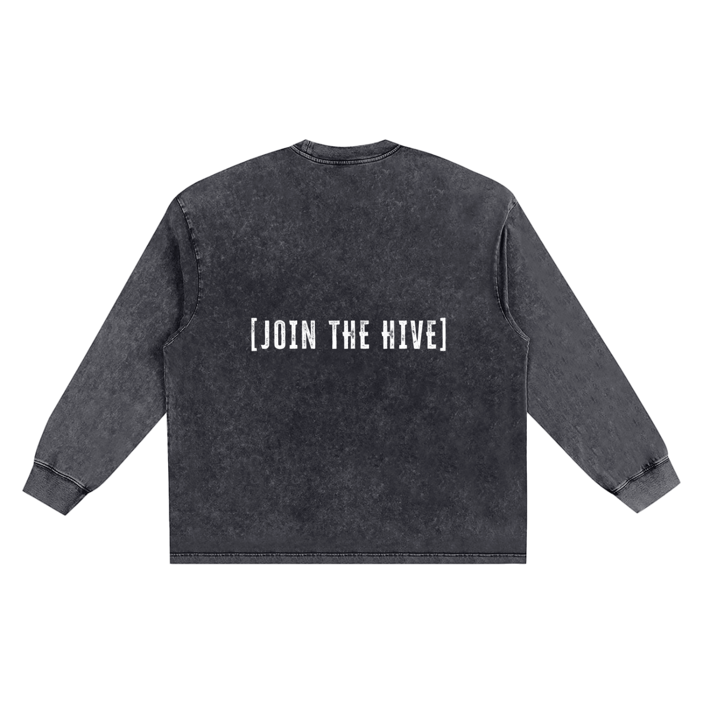 Snow Washed Frayed Edge Long Sleeve T-Shirt