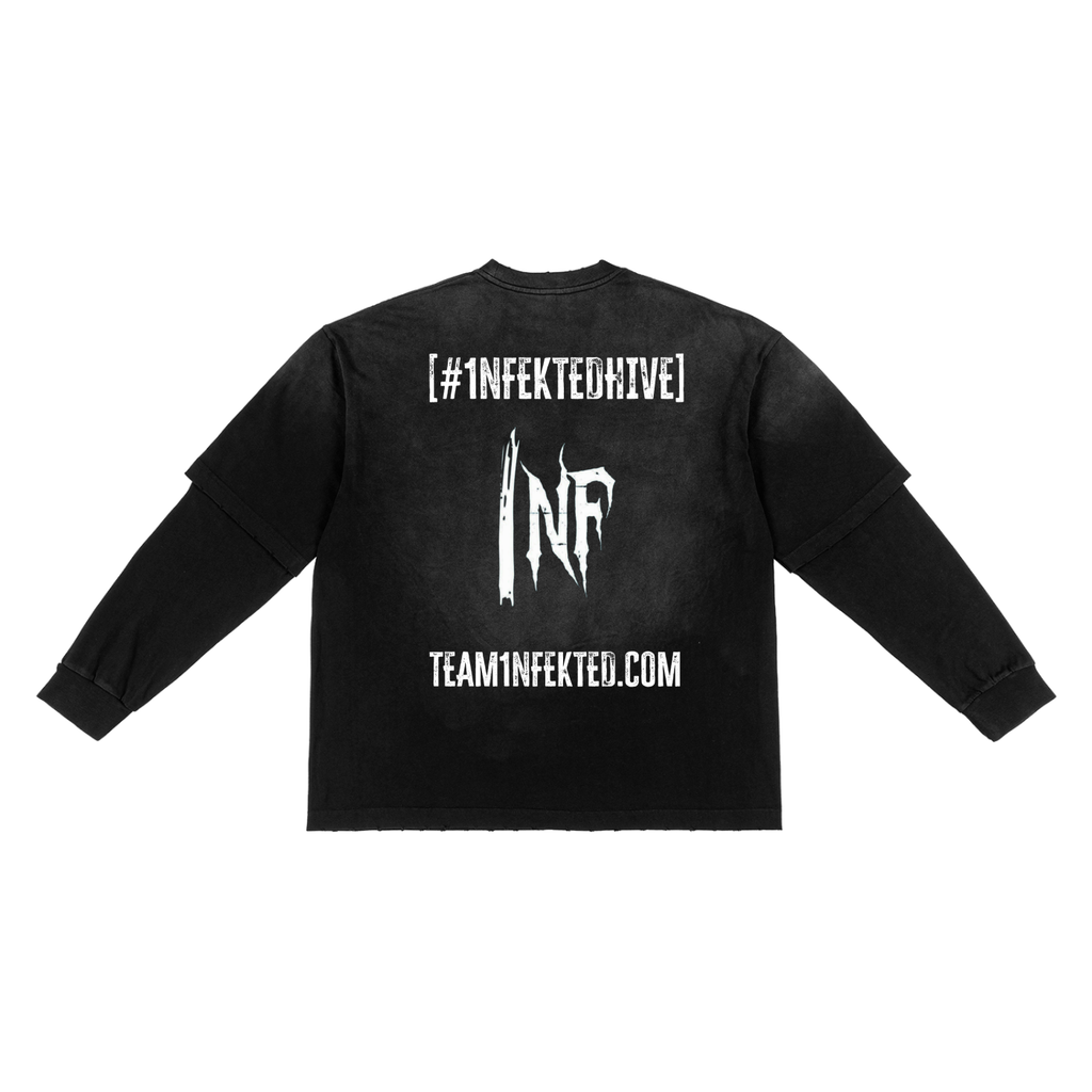 Sunfade Hand-Frayed Faux Two-Piece T-Shirt