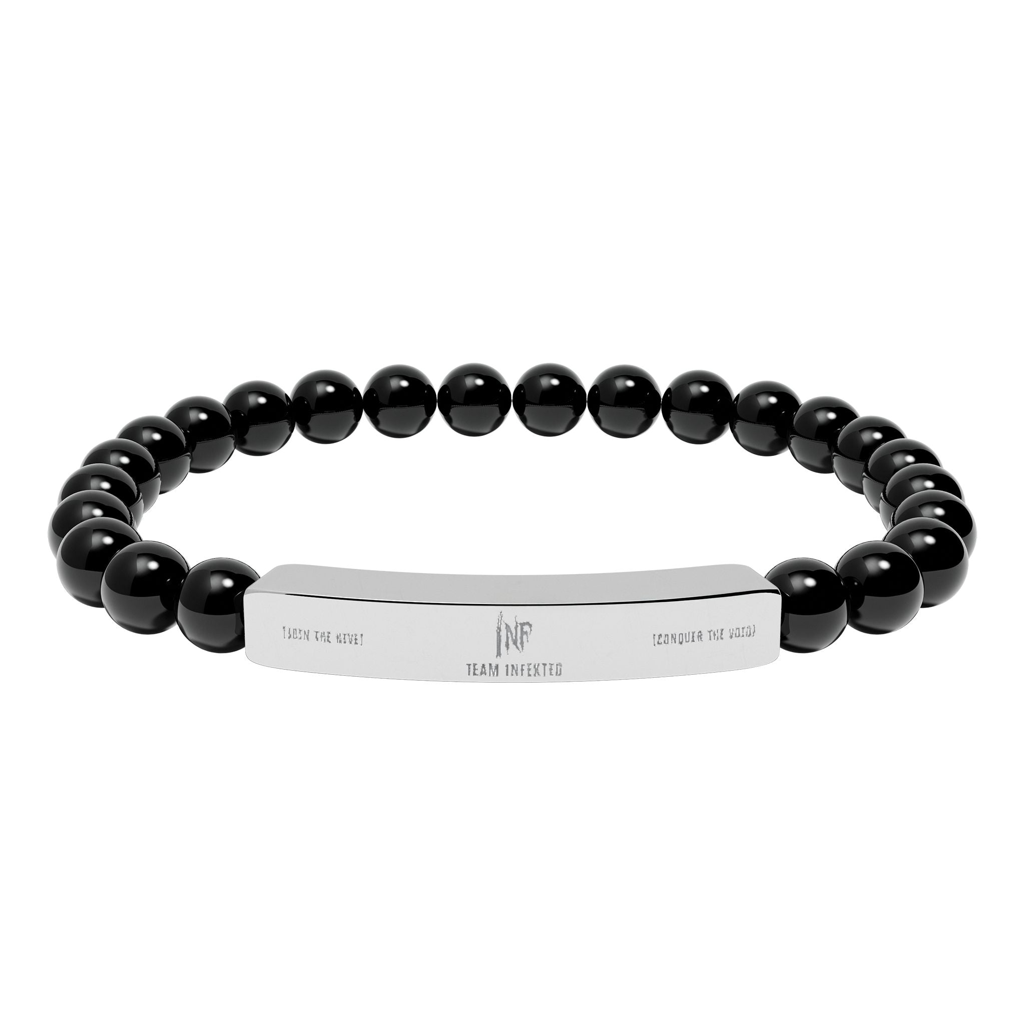 Team 1NFEKTED Natural Stone Bead Stretch Bar Bracelet