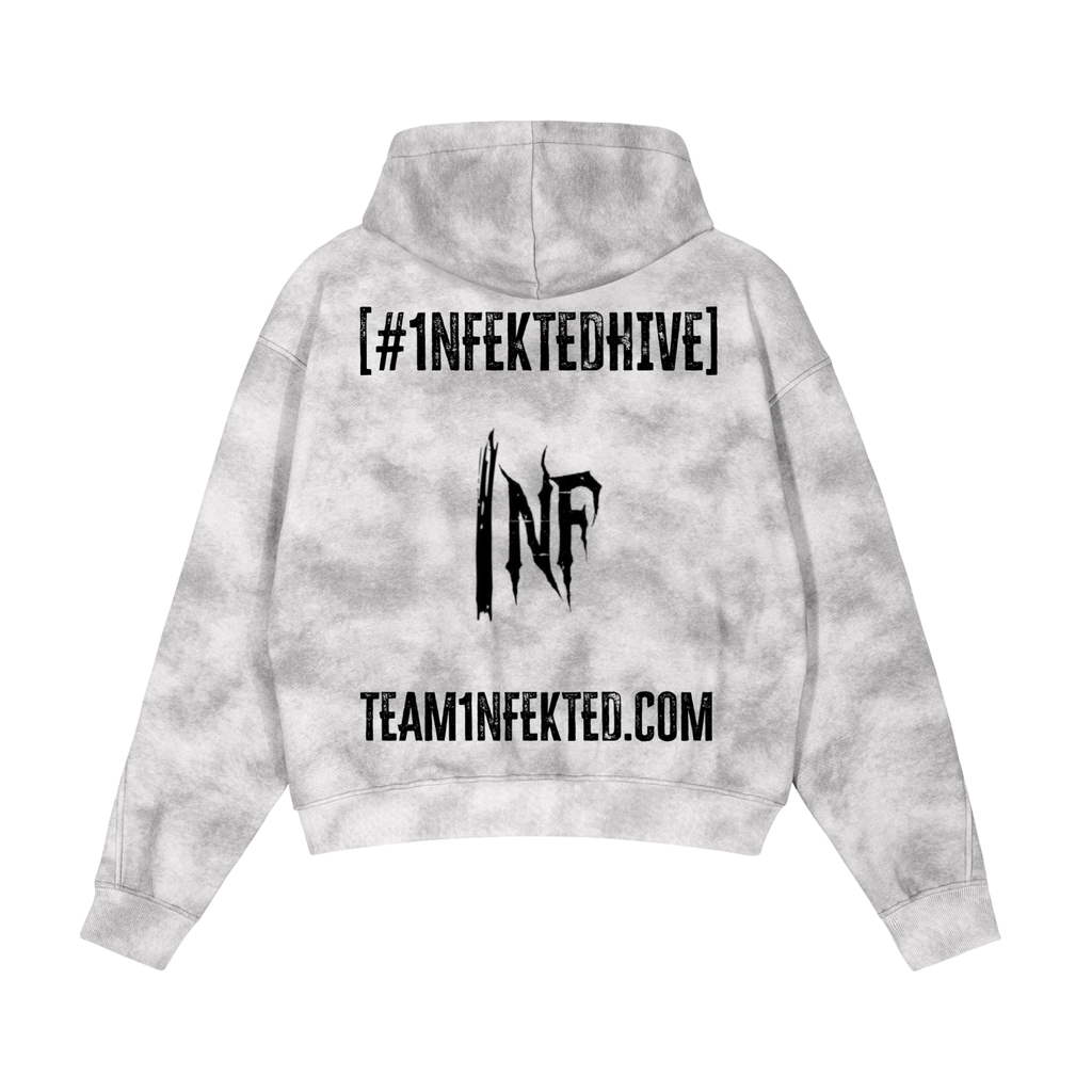 Dirty Washed Zip-Up Fleece Hoodie