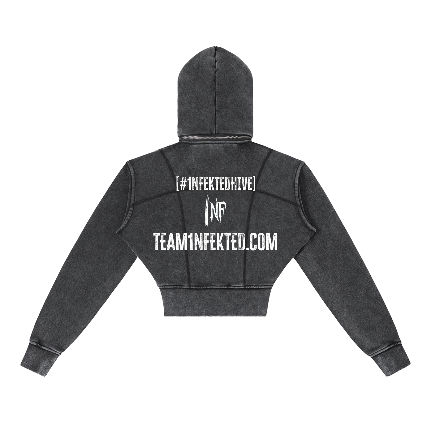 Vintage Washed Cropped Fleece Hoodie