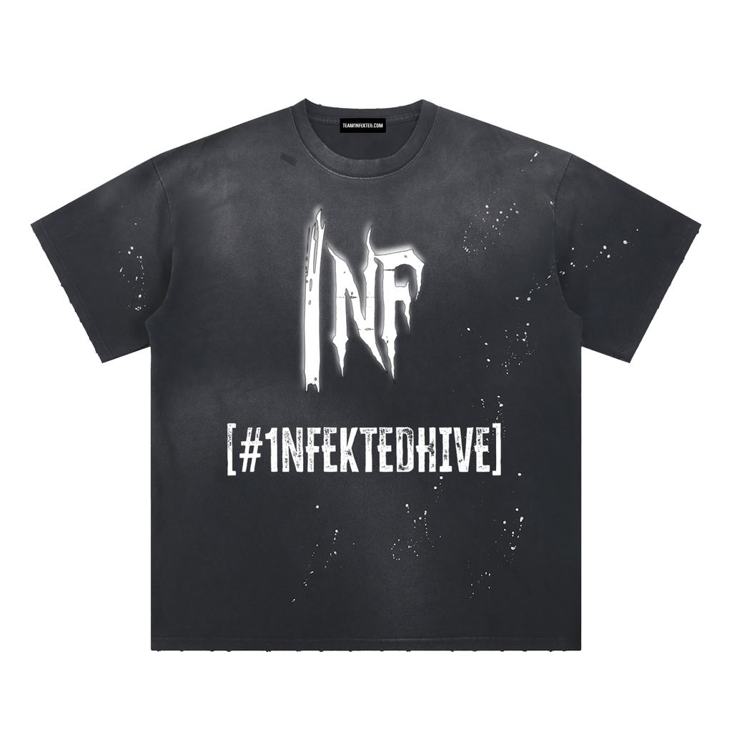 Hand-Frayed Sunfade Paint Splatter T-Shirt